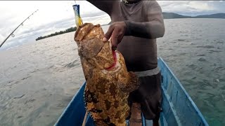 Popping Raja Ampat Papua 🔥Strike Kerapu Besar Giant Trevally Dan Barakuda Besar😱#popping