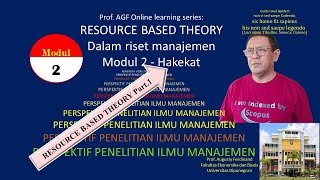 TEORI Modul 2/60: Resource-based theory – Part 1