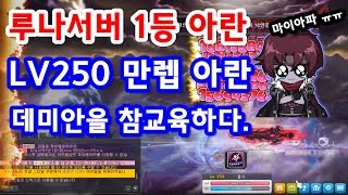 [한자] LV250 만렙 루나섭 1등 아란 데미안 1페 순삭영상 [한자플스토리]