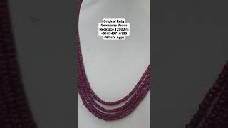 Original Ruby Gemstone Beads Necklace 9500 rs #beads #ruby #rubynecklace #rubygemstone #seapearl