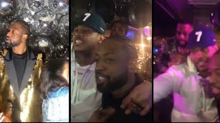 Dwyanewade final NBA game ever surrounded by his best friends at after party
