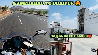 AHMEDABAD TO UDAIPUR BIKE RIDE 😍 SAJJANGARH PALACE ❤️