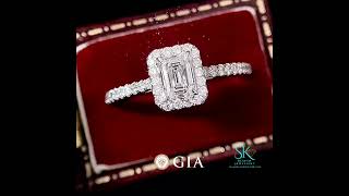 💎 鑽石戒指 💎    GIA證書18K金， 祖母綠切割0.50ct 5.04x3.74x2.61mmG SI2 EX G NONE