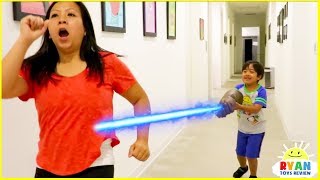 Ryan use Thanos Gauntlet on Mommy with fun Kids Adventure!