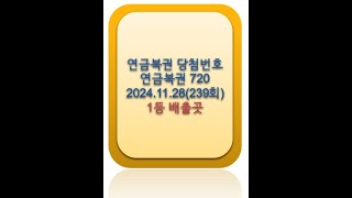 연금복권 당첨번호 연금복권 720 2024.11.28(239회) 1등 배출곳