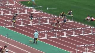 H29　千葉県　中学通信陸上　男子110ｍH　準決勝1組