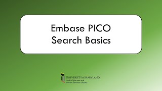 Embase PICO Search Basics