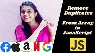 Q9 | Remove Duplicates From Array in javascript | JavaScript Coding Interview Question