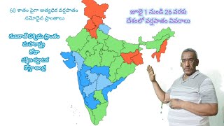 జూలై నెలలో దేశంలో వర్షపాతం వివరాలు rainfall pattern in different regions in our country in July