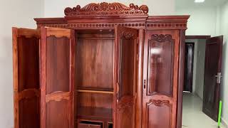 Amazing Four Doors Closets Cabinets Review | Four Doors wooden Wardrobe | ទូខោអាវធ្នុងមុខ 4