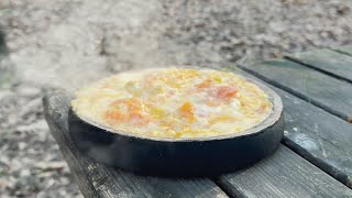 Indispensable Turkish breakfast Menemen | Outdoor ASMR Cooking