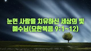 생명의 삶 QT. [2025.2.1.(토)새벽예배] 눈먼 사람을 치유하신 세상의 빛 예수님(요한복음 9:1~12) 강인철목사