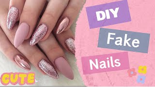 DIY - HOW TO MAKE WATERPROOF FAKE NAILS FROM "PAPER" AT HOME - FOR BEGINNERS || NAIL HACK