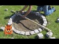 BUILD FIREPIT YOURSELF | NATURAL STONE FIREPLACE | MAKE WOOD BURN CAMPFIRE BACKYARD SPOT | DIY