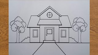 How to Draw a House Easy || For Beginners || Drawing a House