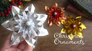 折り紙1枚でキラキラ豪華な星型クリスマスオーナメントの折り方・作り方 - DIY Paper Star Ornament for Christmas Decor / Tutorial