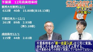 【中学受験】2022年度どうだったのか？首都圏中学入試　１月入試～千葉編～特有の12月入試は？あの首都圏最難関校は？※最後に次回予告アリ。