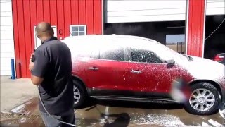 Mobile car wash service steps.