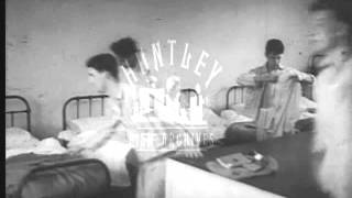 Dormitory Waking and Cold Shower, 1950's. Archive film 93842