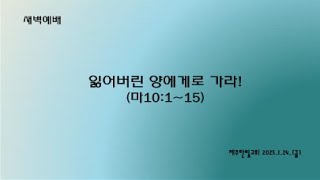 새벽기도 2025년01월24일 금요일 [잃어버린 양에게로 가라! (마태복음10장1절~15절)]