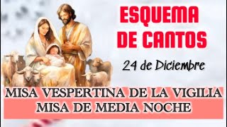 Esquema de cantos 24 de Diciembre Misa Vespertina y Misa de media noche (Navidad)