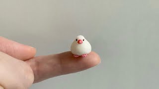 【粘土】ミニチュア文鳥 作ってみた