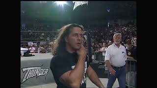 Bret Hart attacks Rey Mysterio and Juventud Guerrera wcw thunder 1998