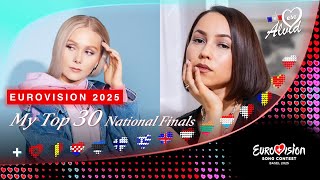 Eurovision Song Contest 2025 - MY TOP 30 from NFs (+ 🇦🇱 🇧🇪 🇭🇷 🇪🇪 🇫🇮 🇬🇷 🇮🇸 🇱🇻 🇱🇹 🇱🇺 🇲🇹 🇲🇩 🇲🇪 🇵🇱)