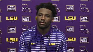 LSU linebacker Greg Penn fall football camp interview