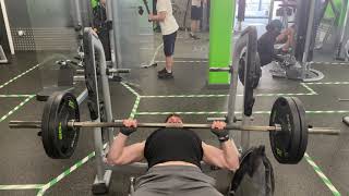 100kg/220lbs bench press 9 reps @83kg