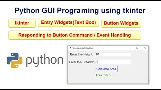 TextBox(Entry Widgets) and Button Widgets in Python GUI with tkinter