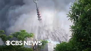 Mosque's giant dome collapses in Indonesia
