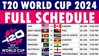 T20 World Cup 2024 schedule: ICC T20 World Cup 2024 Schedule | Full list of matches, timing & venues
