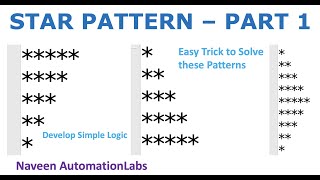 Star Pattern Logic - Part 1 - By Naveen AutomationLabs