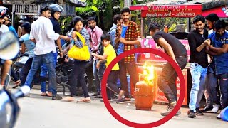 Cylinder Blast in Public place   #diwaliSpecial #Prank #SumitCool #Allahabad