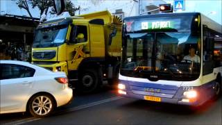 Tel Aviv traffic jam - buses and trucks - תל אביב-יפו - Transport -