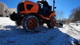 Turf Tires on ice! Are they any good? Kubota BX2380