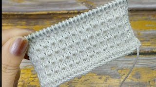 2 सलाई की आसान बुनाई, Tiny basket Stitch Knitting Pattern For Borders and All Over Projects