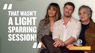Chris Hemsworth & Mark Ruffalo on Crime 101, Barry Keoghan’s Boxing & That Car Scene