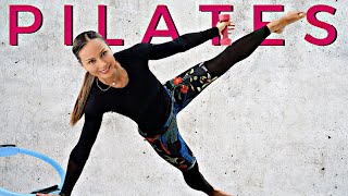 45 Minute Pilates Workout with Weights and Pilates Ring | Juliette Wooten
