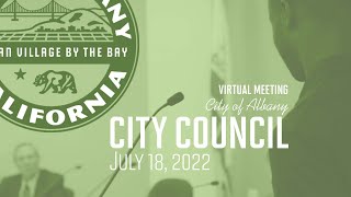 Albany City Council - July 18, 2022