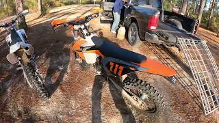 KTM 350 and SSR 300 woods riding..