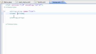 Android Developing Applications Tutorial 55 Setting up a String array resource
