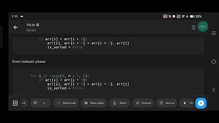 Python Program for Odd-Even Sort (Brick Sort) Algorithm