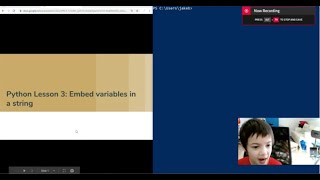 Python lesson 3, embed variables in string