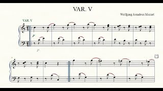 악보 楽譜 모차르트 반짝 반짝 작은 별 5변주곡 ( MOZART Variations on \