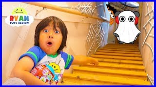 Ryan Exploring our secret spooky attic!!! What's Inside???