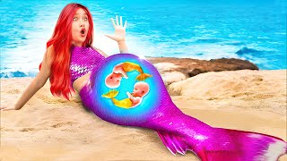 WOW🤯! Pregnant Mermaid VS Pregnant Vampire || Crazy Pregnancy Hacks and Funny Situations