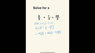 Linear Equation With Fraction | Least Common Multiple Algebra