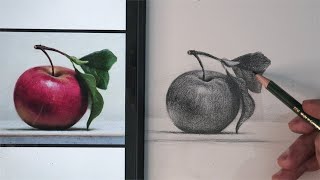 اهم تمرين لكل الرسامين | تعلم رسم طبيعة صامتة بالرصاص من صورة ملونة !